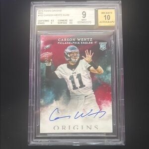 Panini Origins Carson Wentz Card - Red and Black